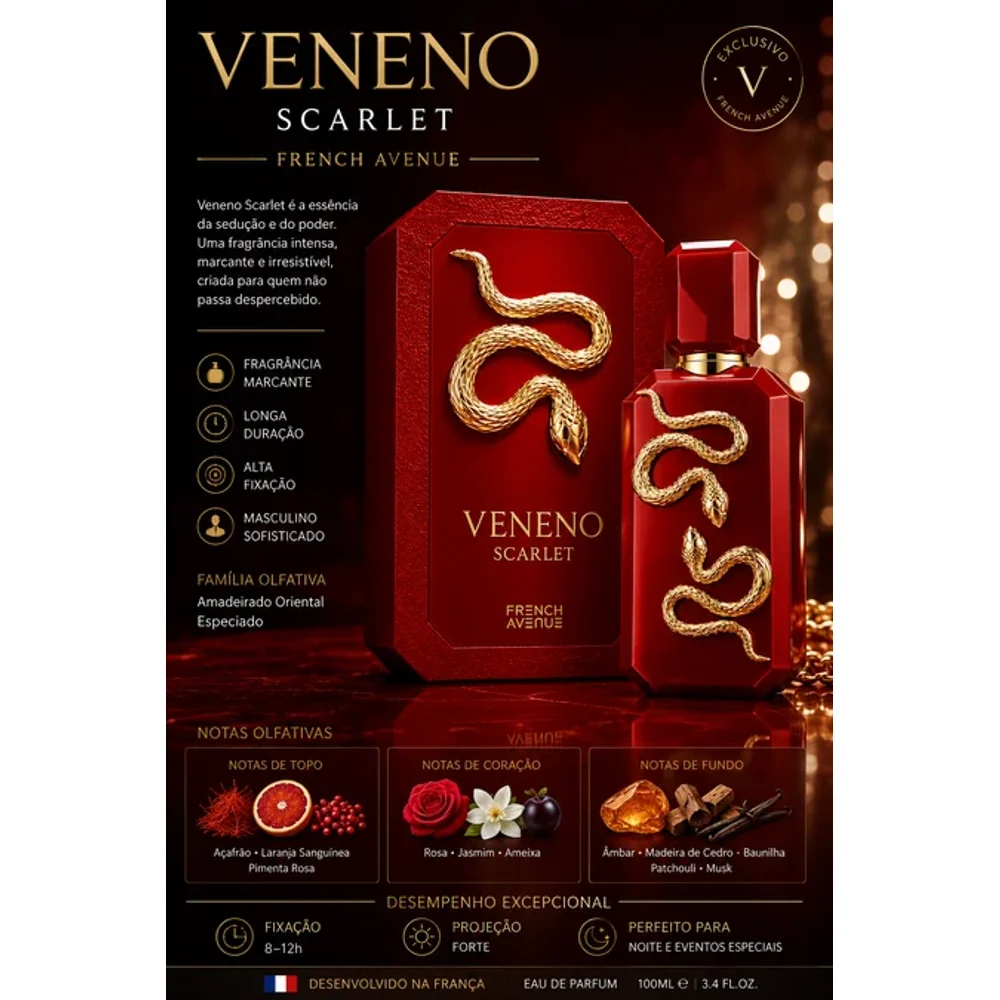 Perfume Árabe Veneno Scarlet French Avenue 100mL