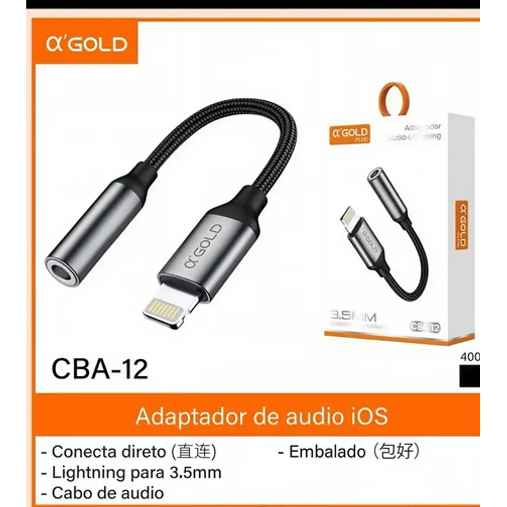 Adaptador áudio iOS para 3,5mm CBA12 - Cabos & Adaptadores em Goiânia