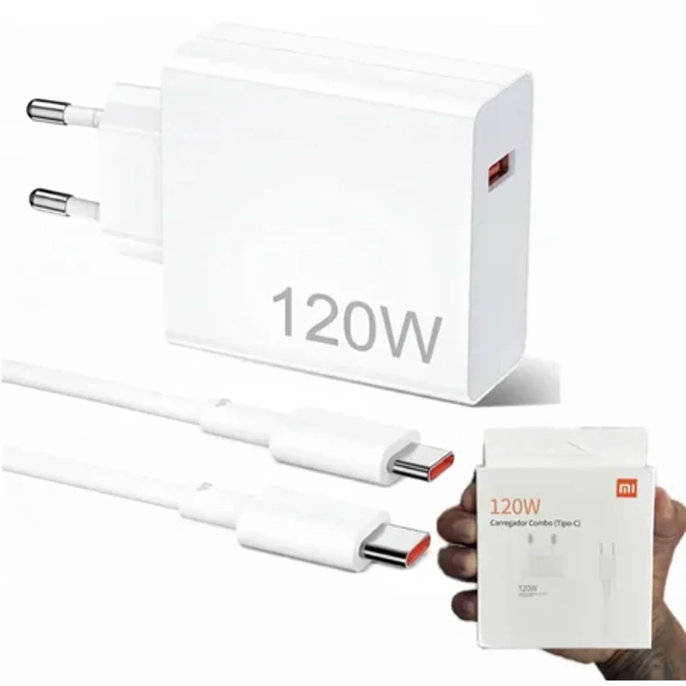 Carregador Turbo 120W entrada USB Tipo C