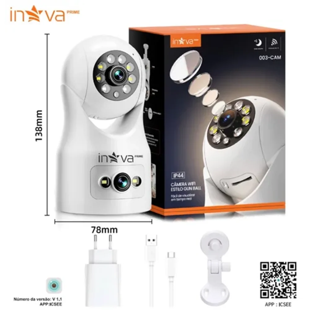 Câmera Dupla de mesa Segurança Smart Wi-fi IP44 003-CAM Câmera Dupla de mesa Segurança Smart Wi-fi IP44 003-CAM - Câmeras em Goiânia