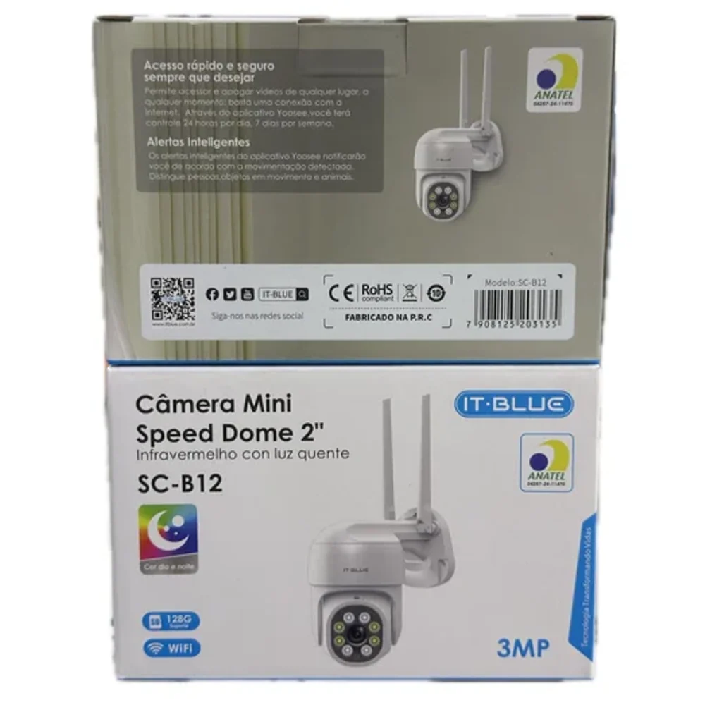 Câmera Segurança WI-Fi Mini Speed Dome 3MP SC-B12
