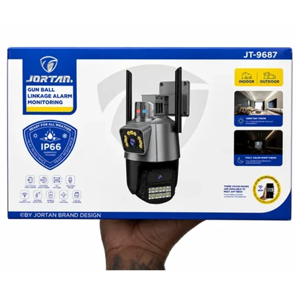 Câmera de Segurança WIFI lente Dupla IP66 HD JT9687