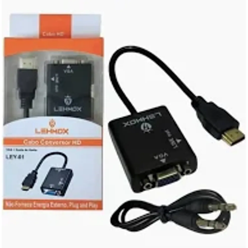 Cabo Conversor HDMI para VGA Com Áudio Lehmox