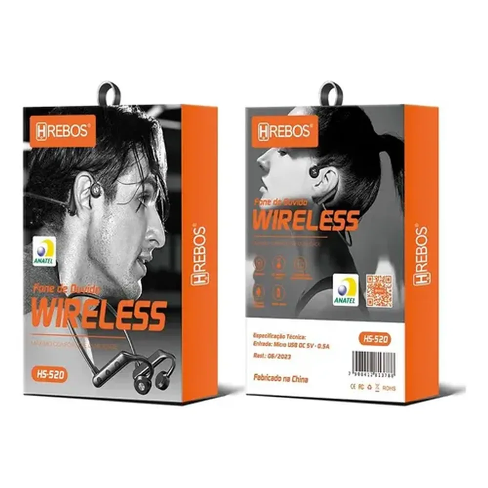 Fone De Ouvido Esportivo Sem Fio Hrebos Hs-520