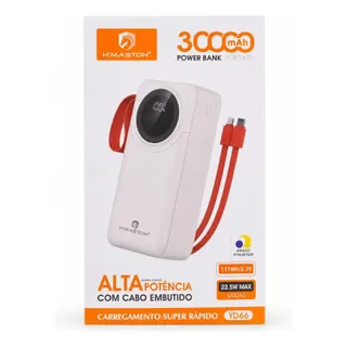 HMASTON Carregador Power Bank YD-66 30000mah Pd 22,5W Rápido Com Lanterna Led — foto 1